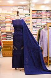 3-PC Unstitched Dhanak Chamki Laser Cut With Valvet Jacquard Shawl | DV-4